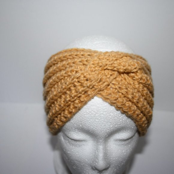 🌻💛🧶 Twisted Ear Warmer Headband · Sunflower Yellow · Handmade & Boutique - Picture 4 of 6